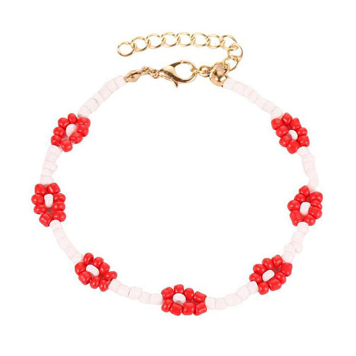 VILZSTUDIOS Floral beaded bracelet on elastic cord