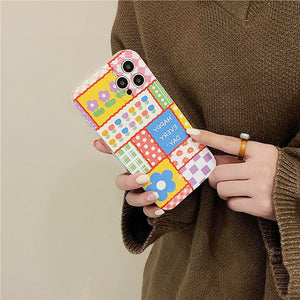 VILZSTUDIOS Floral checkered design iPhone case