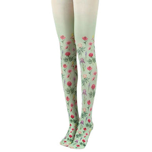 VILZSTUDIOS Floral print mint green tights