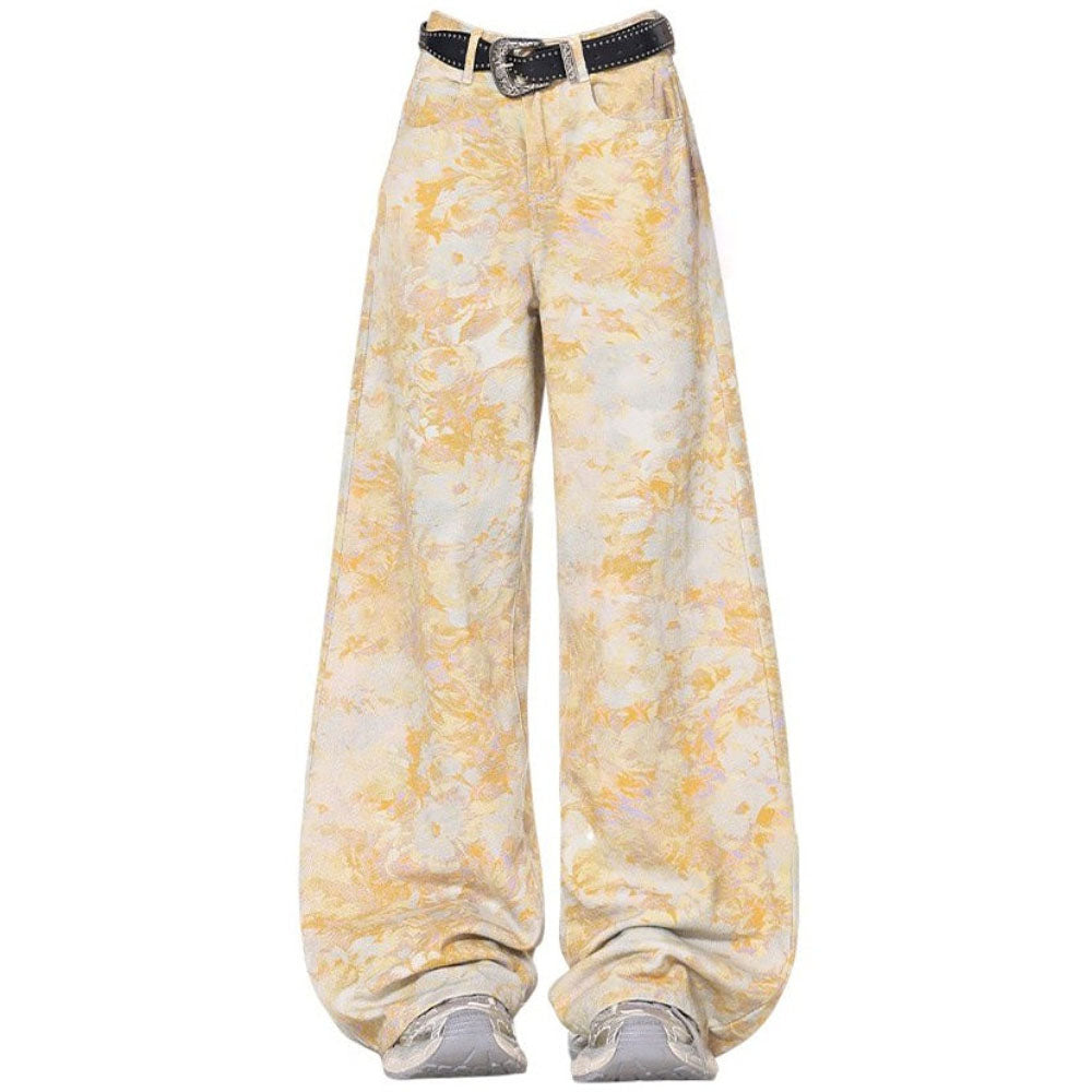 VILZSTUDIOS Floral baggy pants with a wide-leg silhouette