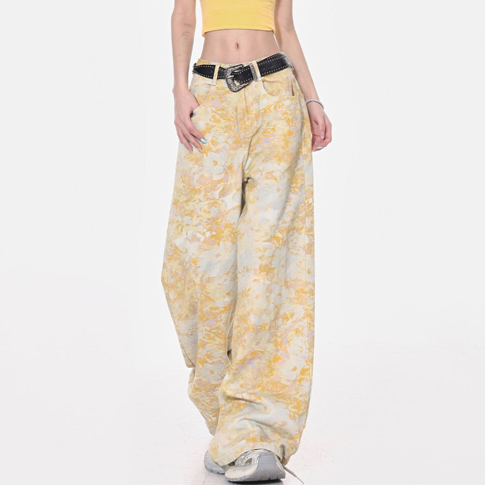 VILZSTUDIOS Floral baggy pants with a wide-leg silhouette
