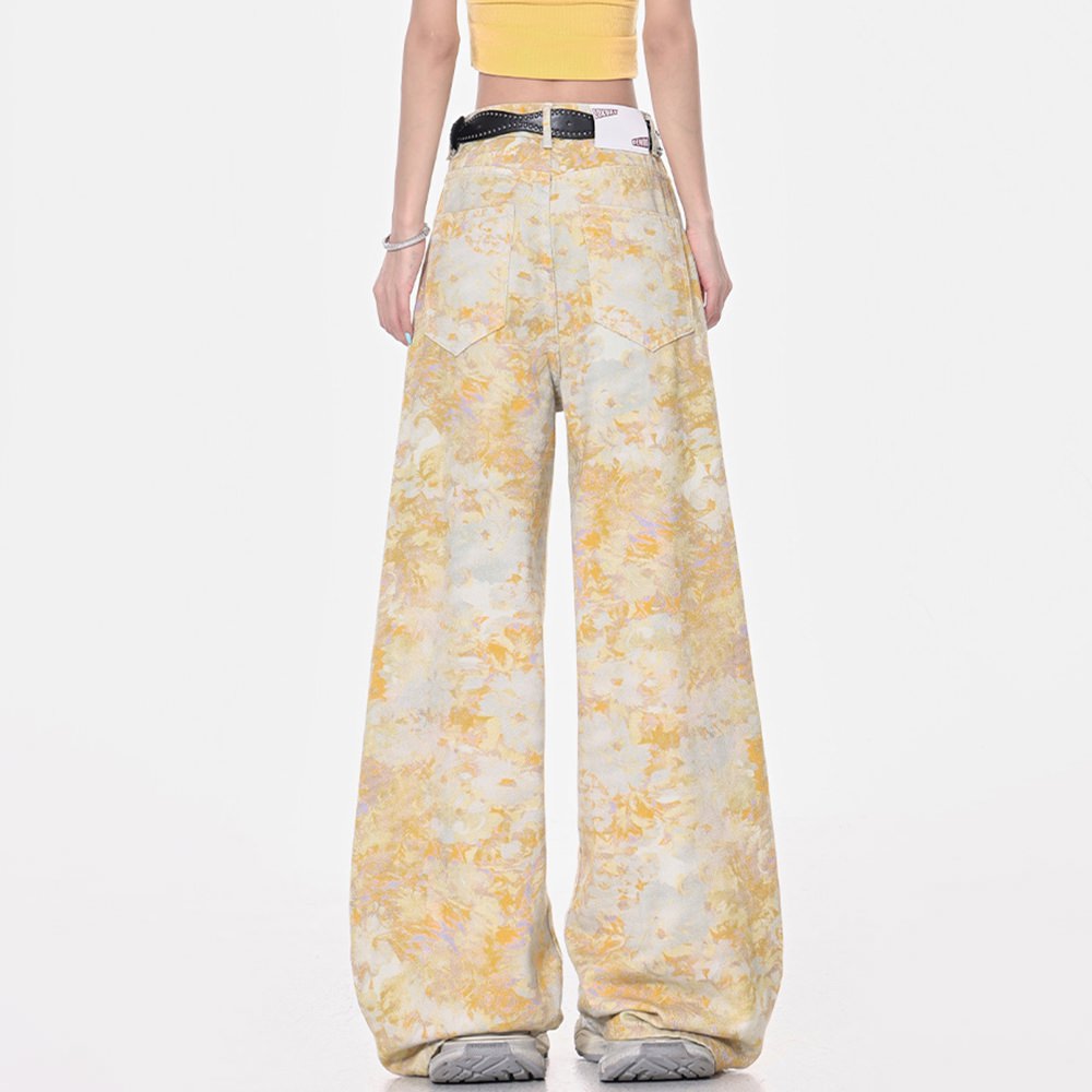 VILZSTUDIOS Floral baggy pants with a wide-leg silhouette