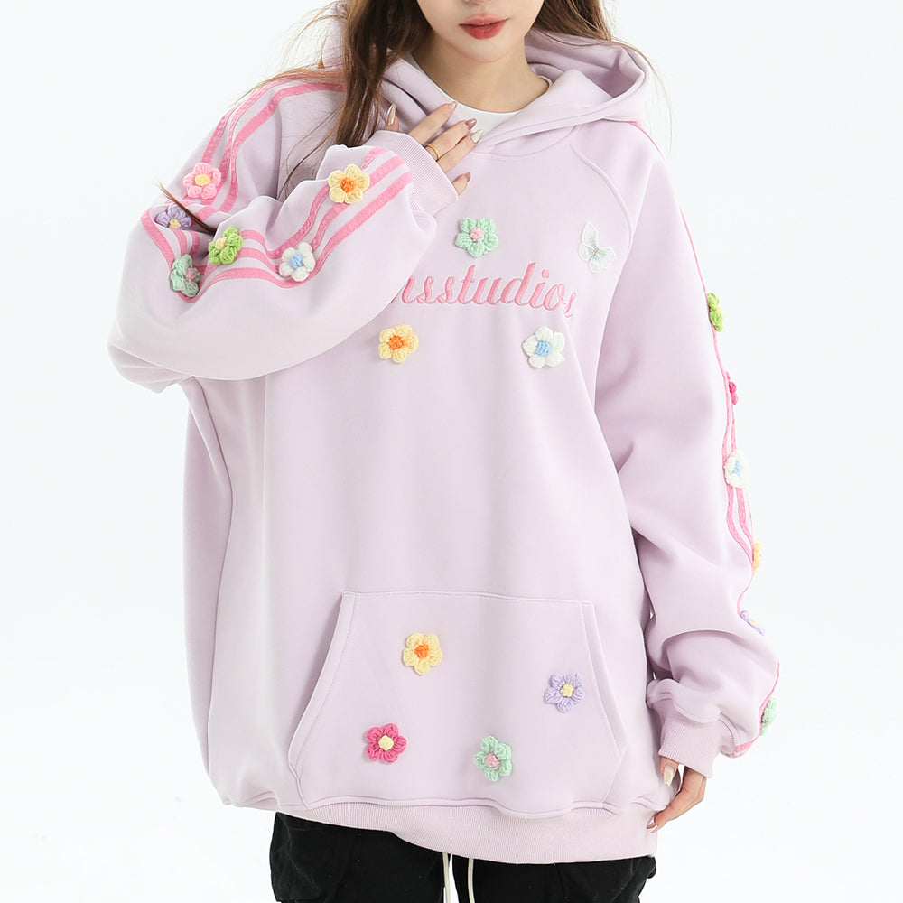 VILZSTUDIOS Floral embroidered oversized hoodie from VILZSTUDIOS