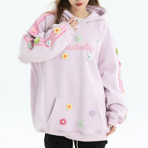 VILZSTUDIOS Floral embroidered oversized hoodie from VILZSTUDIOS