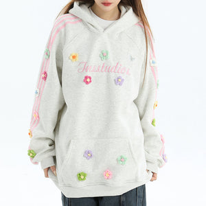 VILZSTUDIOS Floral embroidered oversized hoodie from VILZSTUDIOS