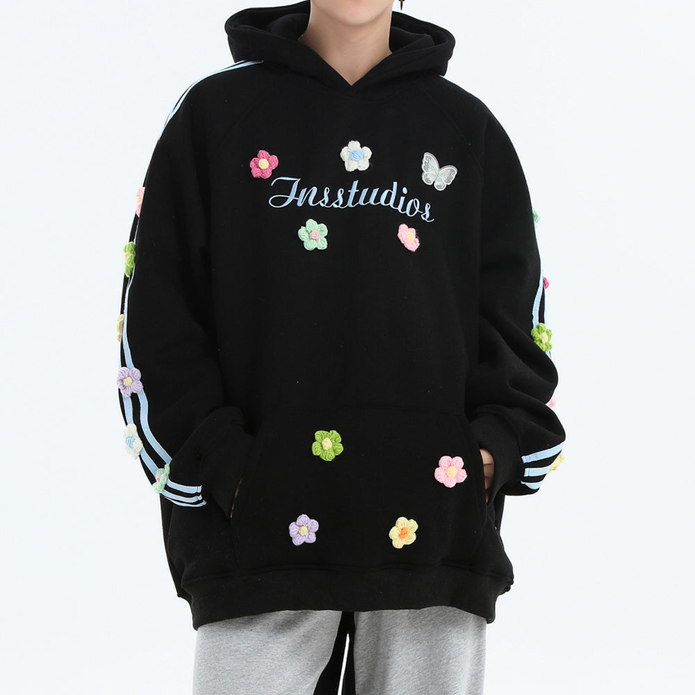 VILZSTUDIOS Floral embroidered oversized hoodie from VILZSTUDIOS