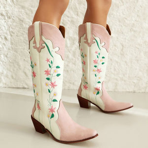 VILZSTUDIOS Floral cowboy boots with vegan leather construction