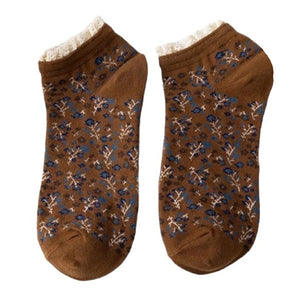 VILZSTUDIOS Floral design ruffle socks