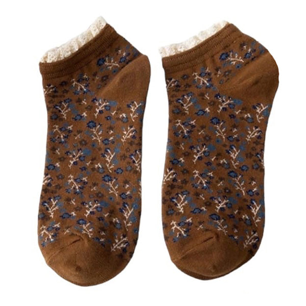 VILZSTUDIOS Floral design ruffle socks