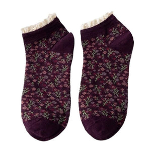 VILZSTUDIOS Floral design ruffle socks
