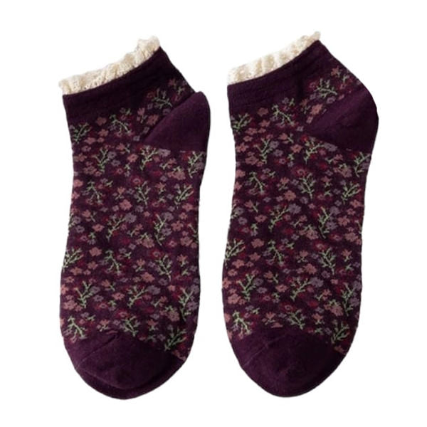 VILZSTUDIOS Floral design ruffle socks