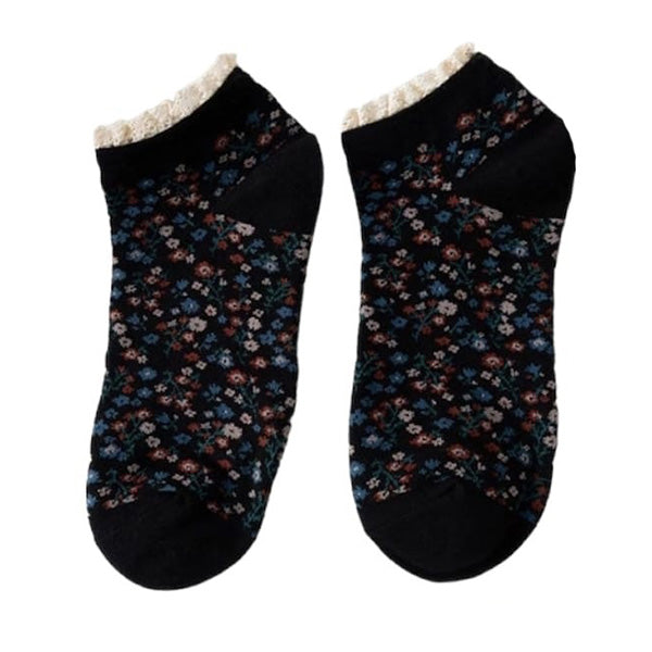 VILZSTUDIOS Floral design ruffle socks