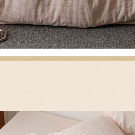VILZSTUDIOS blush pink, pale sage green and tan beige jacquard textured duvet cover set