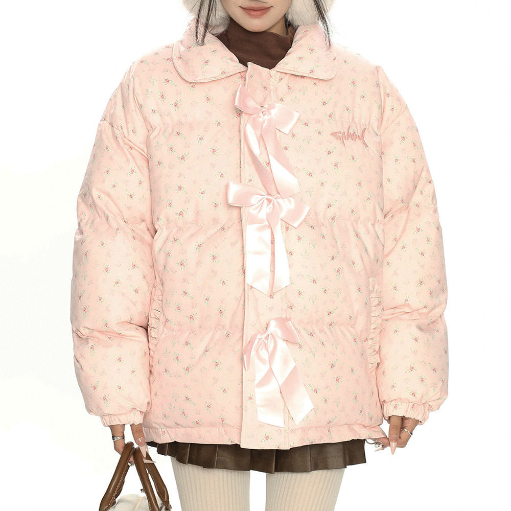 VILZSTUDIOS Floral padded oversized jacket for fashion enthusiasts