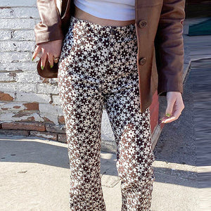 VILZSTUDIOS Floral patterned casual pants for streetwear fashion