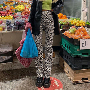 VILZSTUDIOS Floral patterned casual pants for streetwear fashion
