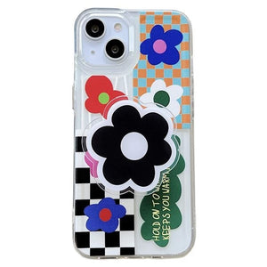 VILZSTUDIOS Trendy floral plaid iPhone cover