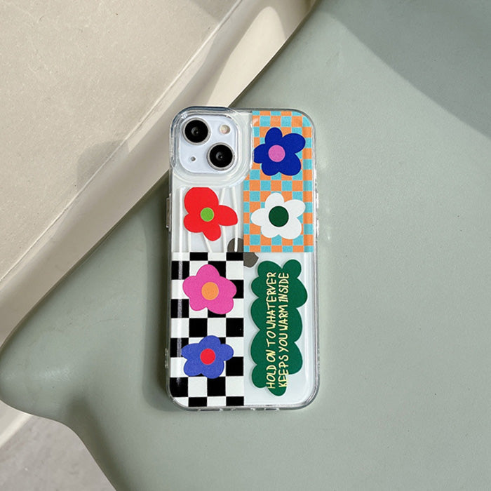 VILZSTUDIOS Trendy floral plaid iPhone cover
