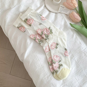 VILZSTUDIOS Textured socks with floral design for fashion enthusiasts