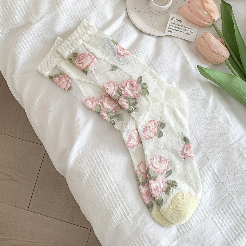 VILZSTUDIOS Textured socks with floral design for fashion enthusiasts