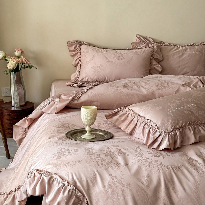 Floral Ruffle Duvet Cover Set