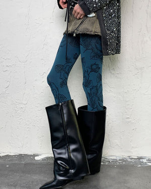 VILZSTUDIOS Floral patterned sheer tights in blue