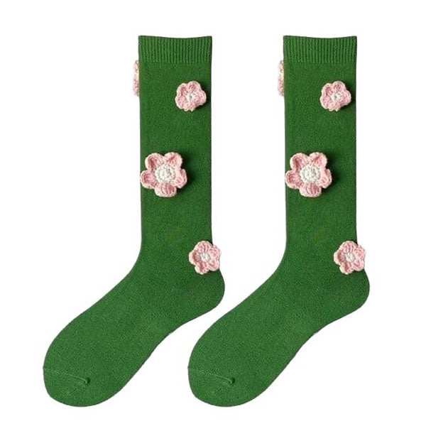 VILZSTUDIOS Floral stitch knee socks for stylish outfits
