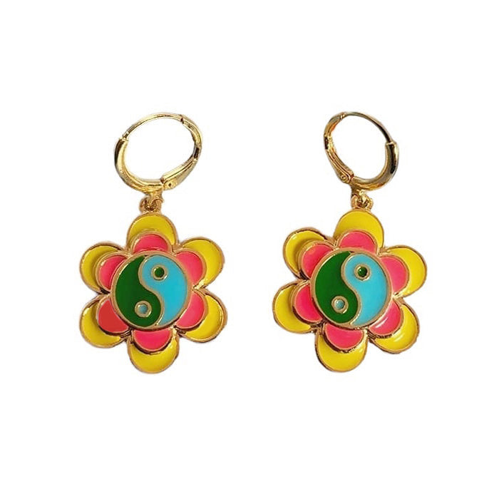 VILZSTUDIOS Floral Yin Yang earrings for stylish accessory