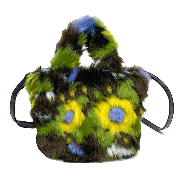 VILZSTUDIOS Fluffy floral mini pouch for stylish accessory