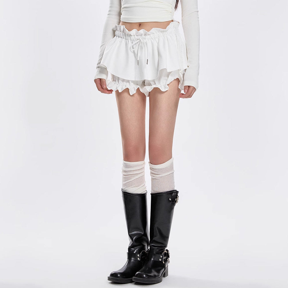 VILZSTUDIOS Fluffy layered mini skirt for women