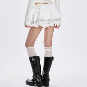 VILZSTUDIOS Fluffy layered mini skirt for women