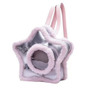 VILZSTUDIOS Fluffy star-shaped vegan leather backpack