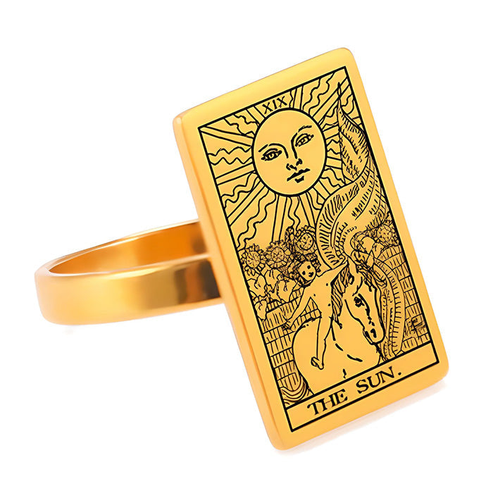 VILZSTUDIOS Stylish tarot ring made of stainless steel
