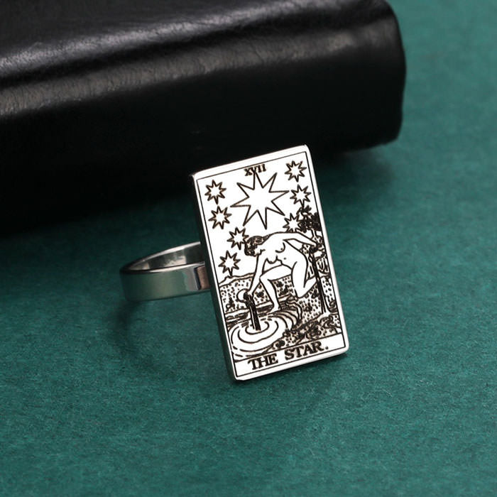 VILZSTUDIOS Stylish tarot ring made of stainless steel