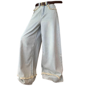 VILZSTUDIOS Frayed wide-leg denim jeans for street style