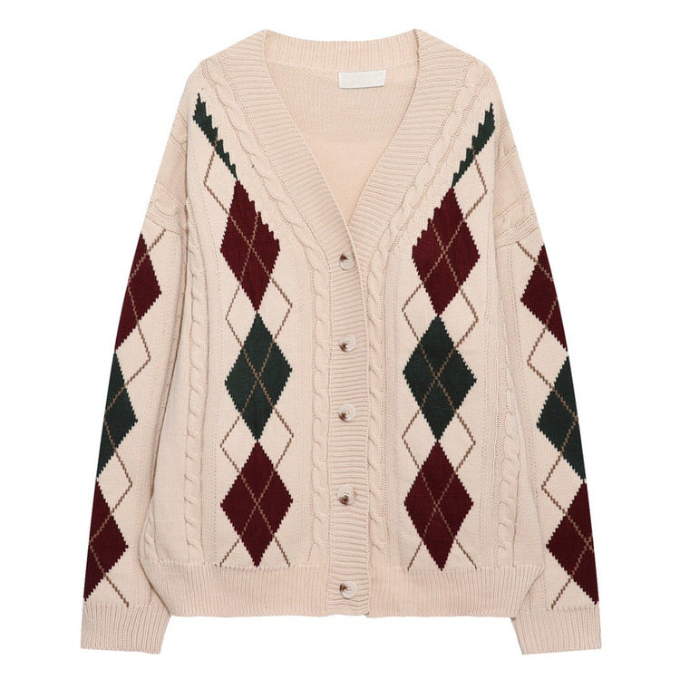 VILZSTUDIOS Argyle knit cardigan from VILZSTUDIOS