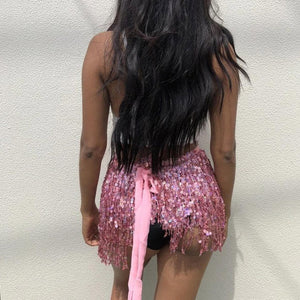 VILZSTUDIOS Fringe sequined skirt ideal for stylish outfits