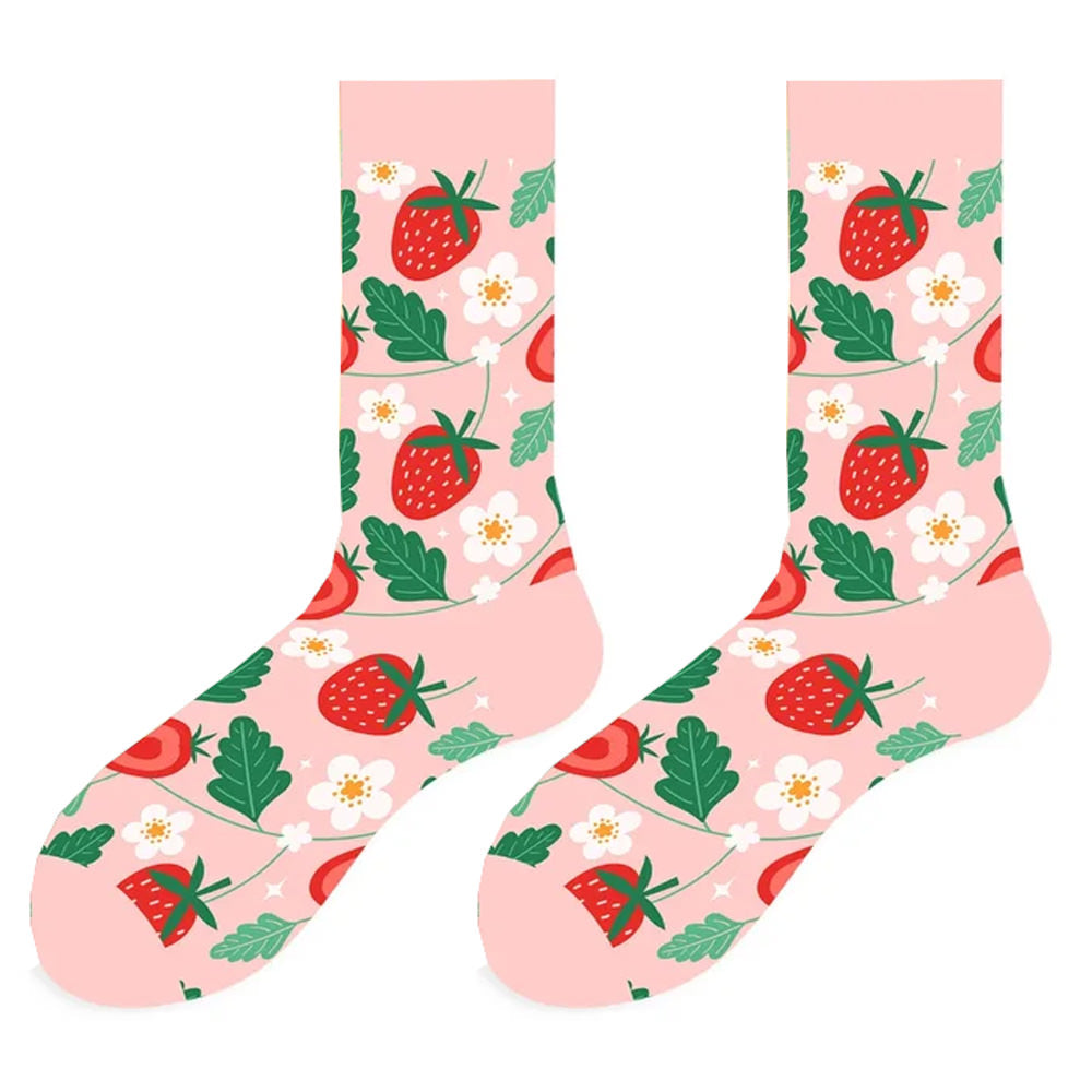 VILZSTUDIOS Stylish socks with a strawberry print design