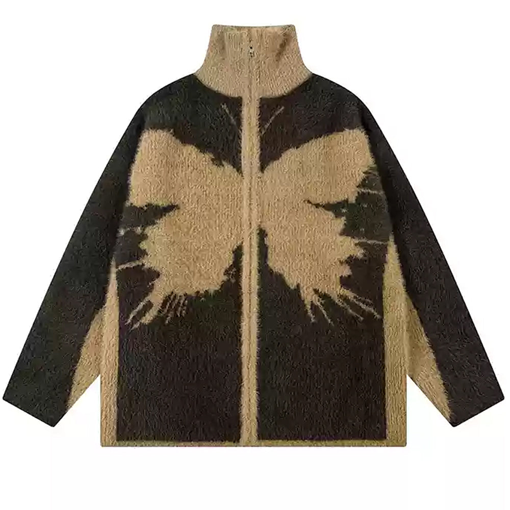 VILZSTUDIOS Funky butterfly patch zip-up jacket for streetwear fashion
