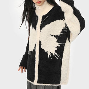 VILZSTUDIOS Funky butterfly patch zip-up jacket for streetwear fashion