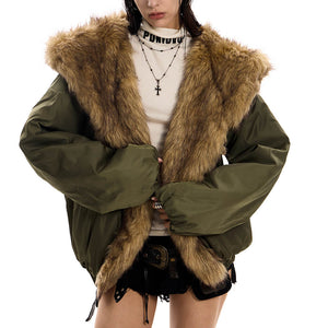 VILZSTUDIOS Fur-trimmed winter jacket for stylish cold-weather wear