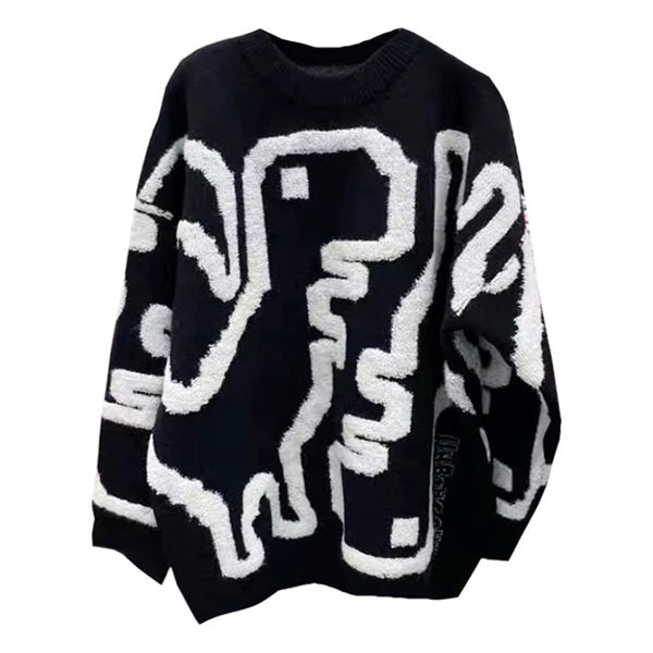 VILZSTUDIOS Fuzzy dinosaur graphic cozy sweater from VILZSTUDIOS