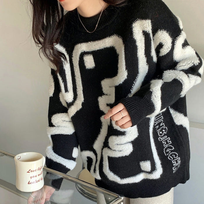 VILZSTUDIOS Fuzzy dinosaur graphic cozy sweater from VILZSTUDIOS