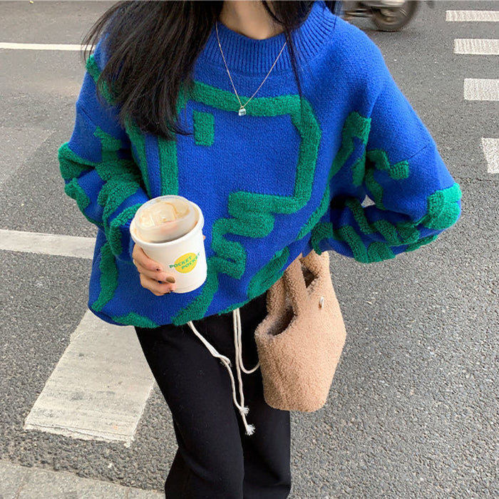 VILZSTUDIOS Fuzzy dinosaur graphic cozy sweater from VILZSTUDIOS