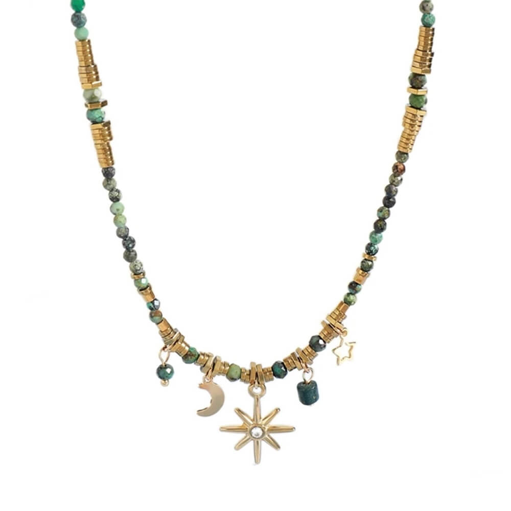 VILZSTUDIOS Beaded necklace with celestial design