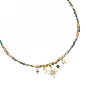 VILZSTUDIOS Beaded necklace with celestial design