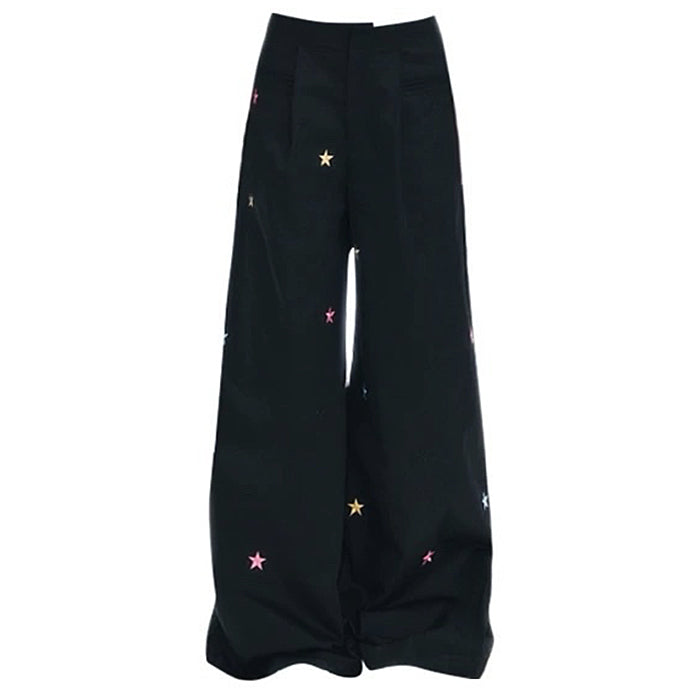 VILZSTUDIOS Loose fit pants with star embroidery design