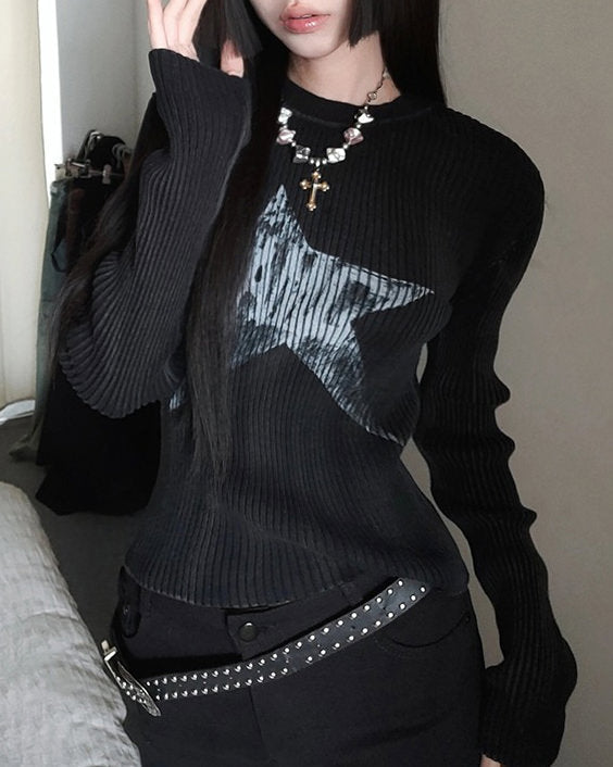 VILZSTUDIOS Galactic print long sleeve top for trendy streetwear