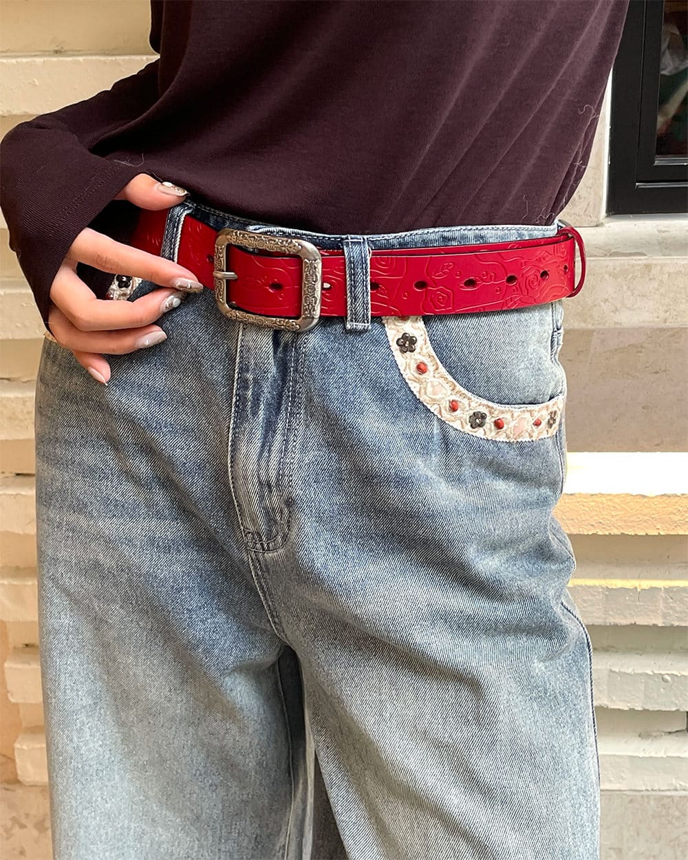 VILZSTUDIOS Vegan leather trendy belt for fashion enthusiasts