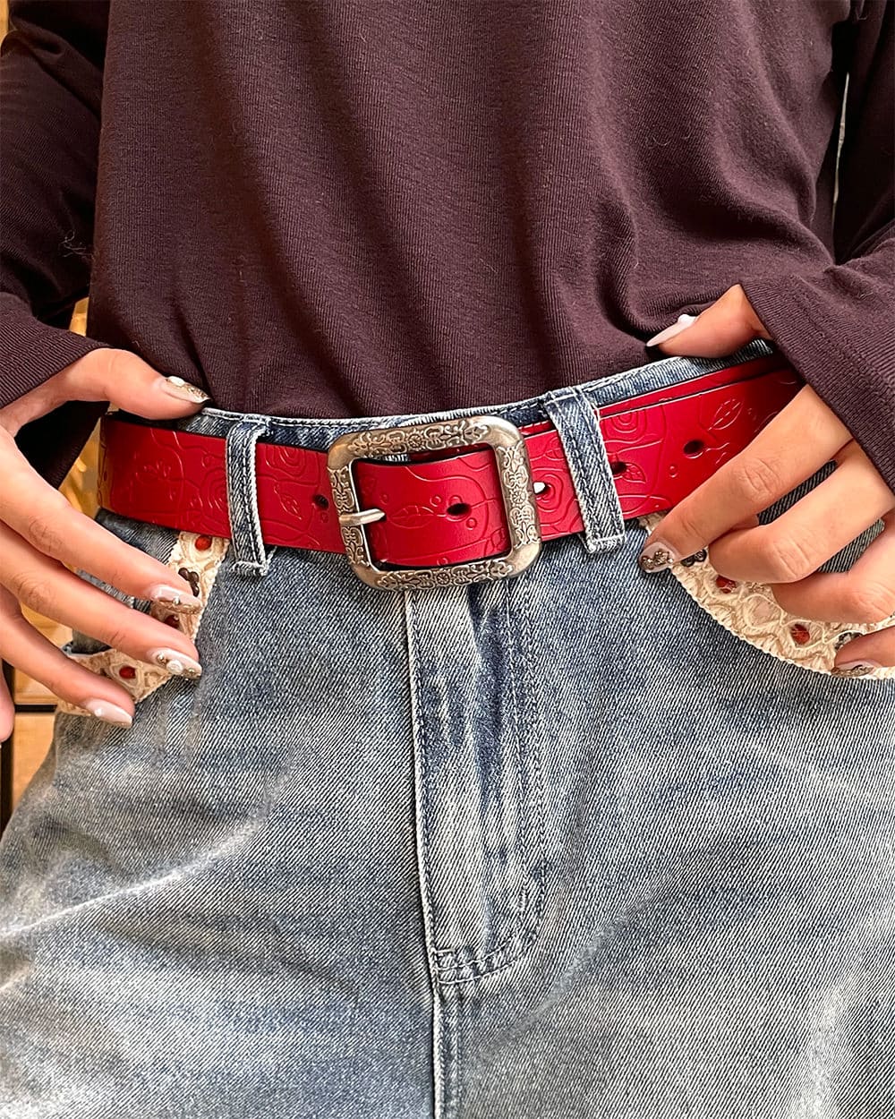 VILZSTUDIOS Vegan leather trendy belt for fashion enthusiasts